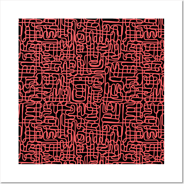 One Line - Red Wall Art by Meeko_Art